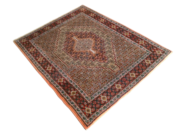 Antiker Feiner Handgeknüpfter Perser Teppich Senneh Bidjar Orientteppich 154x125cm