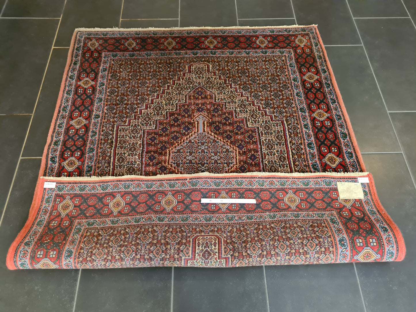 Antiker Feiner Handgeknüpfter Perser Teppich Senneh Bidjar Orientteppich 154x125cm