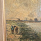 Ölgemälde Gemälde Holländische Schule (XX) Flusslandschaft Mühlen 44x60cm