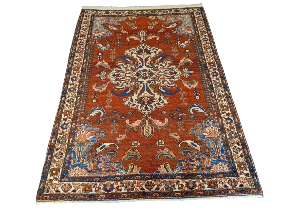 Antiker Feiner Handgeknüpfter Perser Teppich Isfahan Najafabad 160x110cm