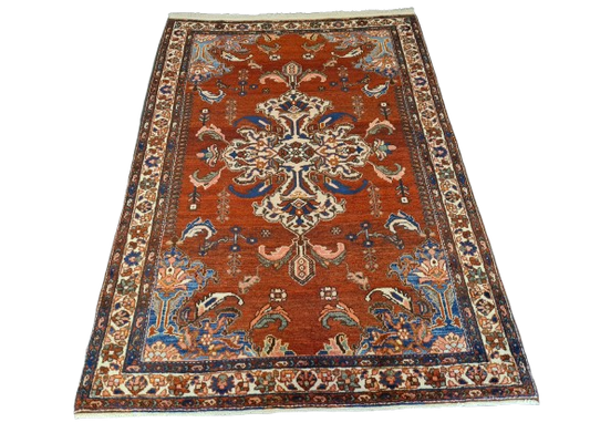 Antiker Feiner Handgeknüpfter Perser Teppich Isfahan Najafabad 160x110cm