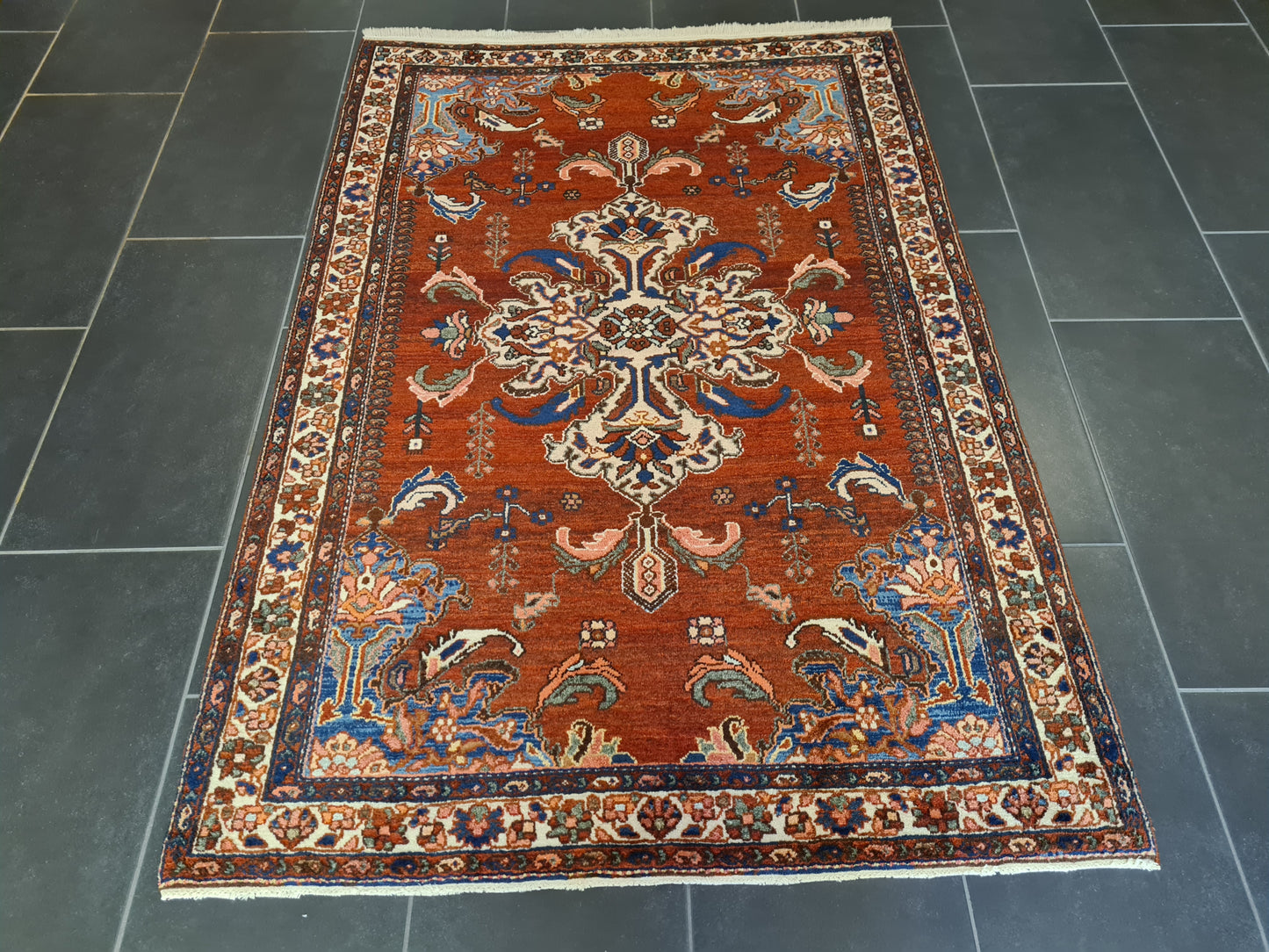 Antiker Feiner Handgeknüpfter Perser Teppich Isfahan Najafabad 160x110cm