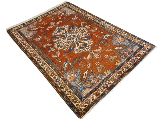 Antiker Feiner Handgeknüpfter Perser Teppich Isfahan Najafabad 160x110cm