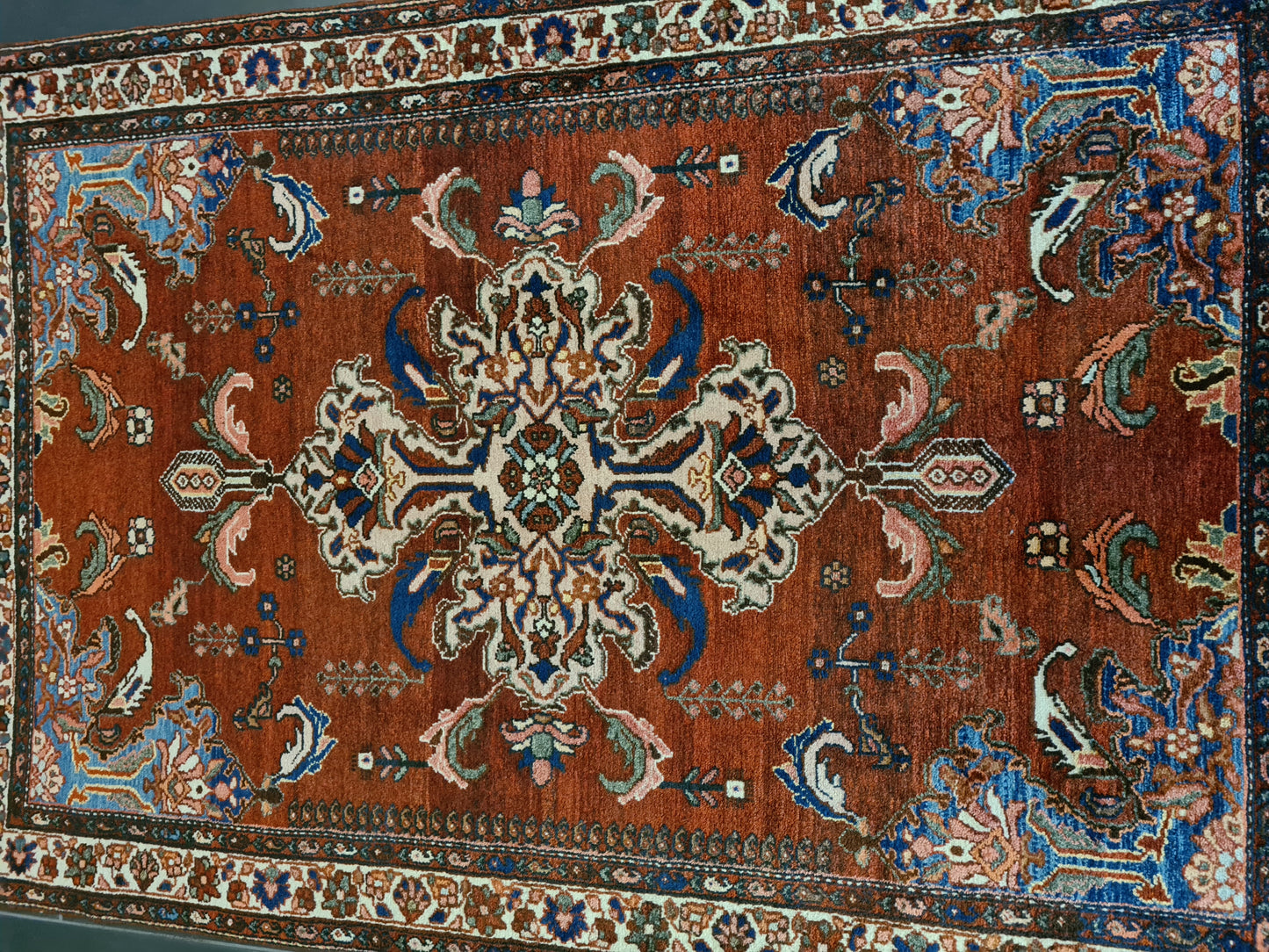 Antiker Feiner Handgeknüpfter Perser Teppich Isfahan Najafabad 160x110cm