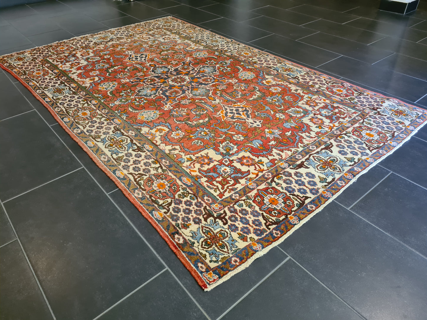 Hochwertig Feiner Handgeknüpfter Perserteppich Isfahan Najafabad Orientteppich 227x143 cm