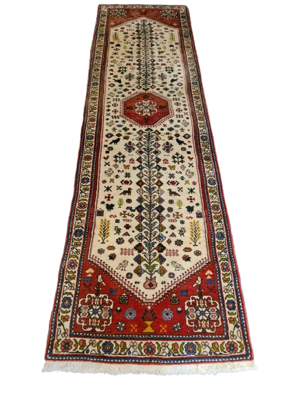 Antiker Feiner Handgeknüpfter Perser Teppich Senneh Bidjar Orientteppich 301x84cm