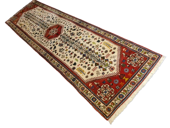 Antiker Feiner Handgeknüpfter Perser Teppich Senneh Bidjar Orientteppich 301x84cm