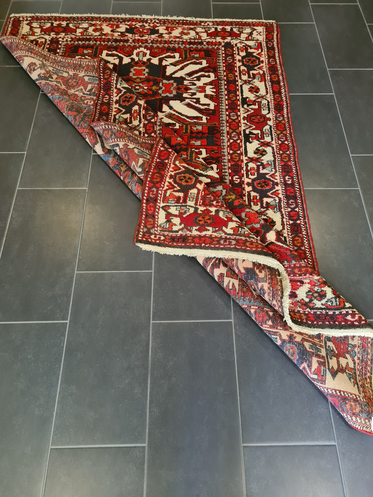 Antiker Feiner Handgeknüpfter Perserteppich Orientteppich Heris 232x154cm