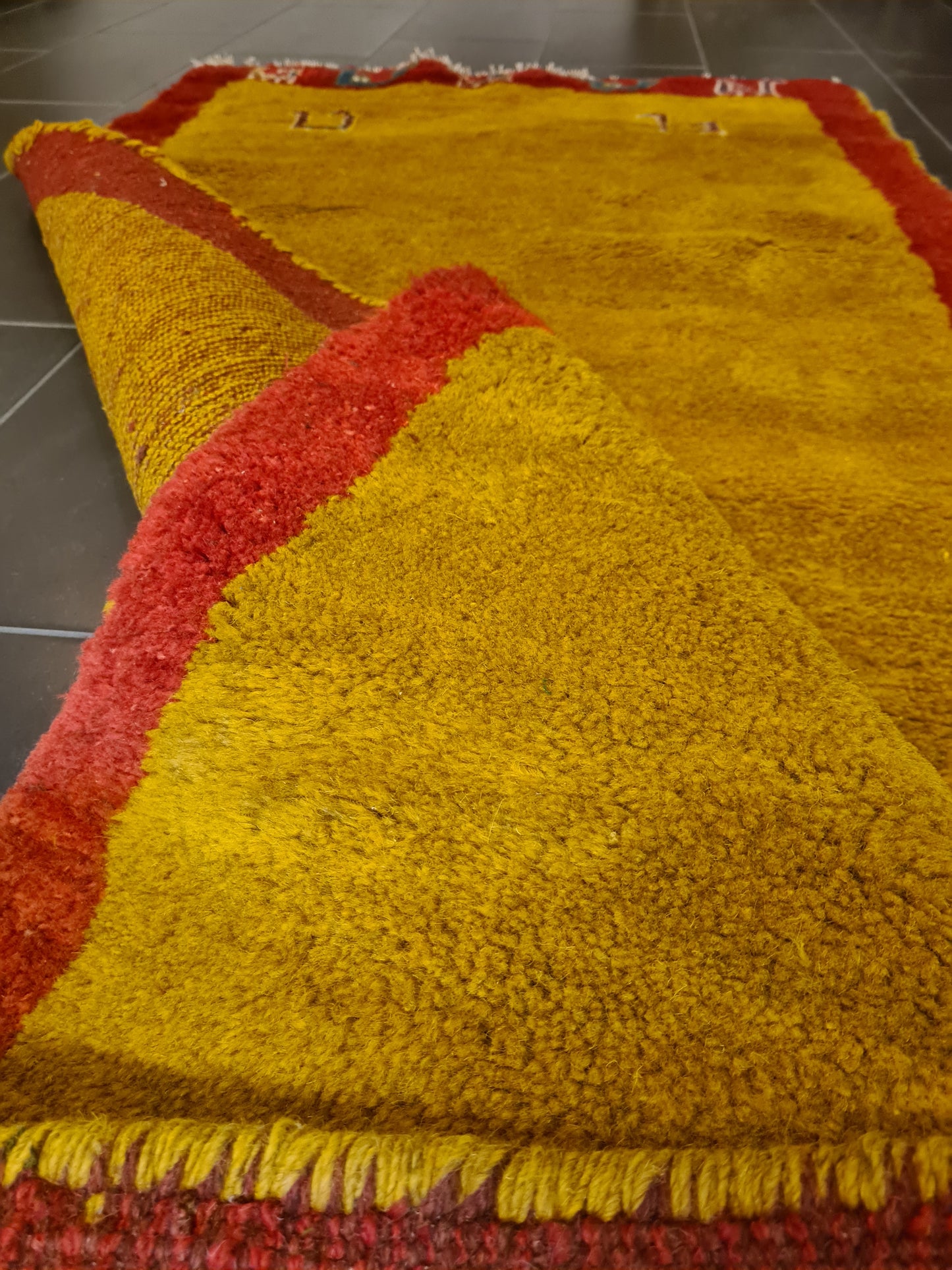 Dekorativer Handgeknüpfter Perser Gabbeh Teppich Orientteppich 260x103cm