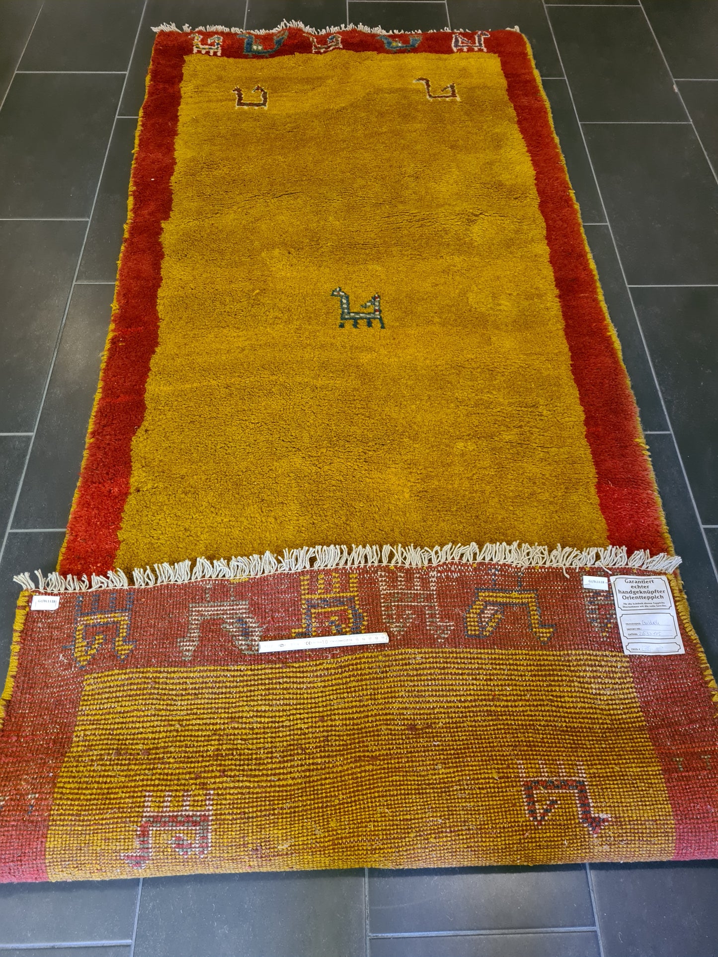 Dekorativer Handgeknüpfter Perser Gabbeh Teppich Orientteppich 260x103cm