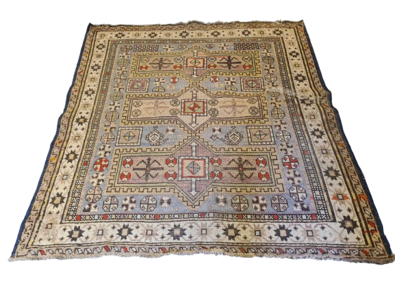 Antiker Handgeknüpfter Perser Orientteppich Kasak Sammlerstück 126x117cm