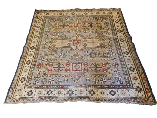 Antiker Handgeknüpfter Perser Orientteppich Kasak Sammlerstück 126x117cm