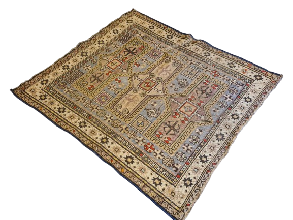 Antiker Handgeknüpfter Perser Orientteppich Kasak Sammlerstück 126x117cm