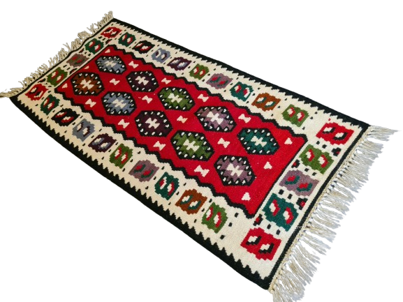 Antiker Handgeknüpfter Perser Teppich Orientteppich Kelim 105x53cm