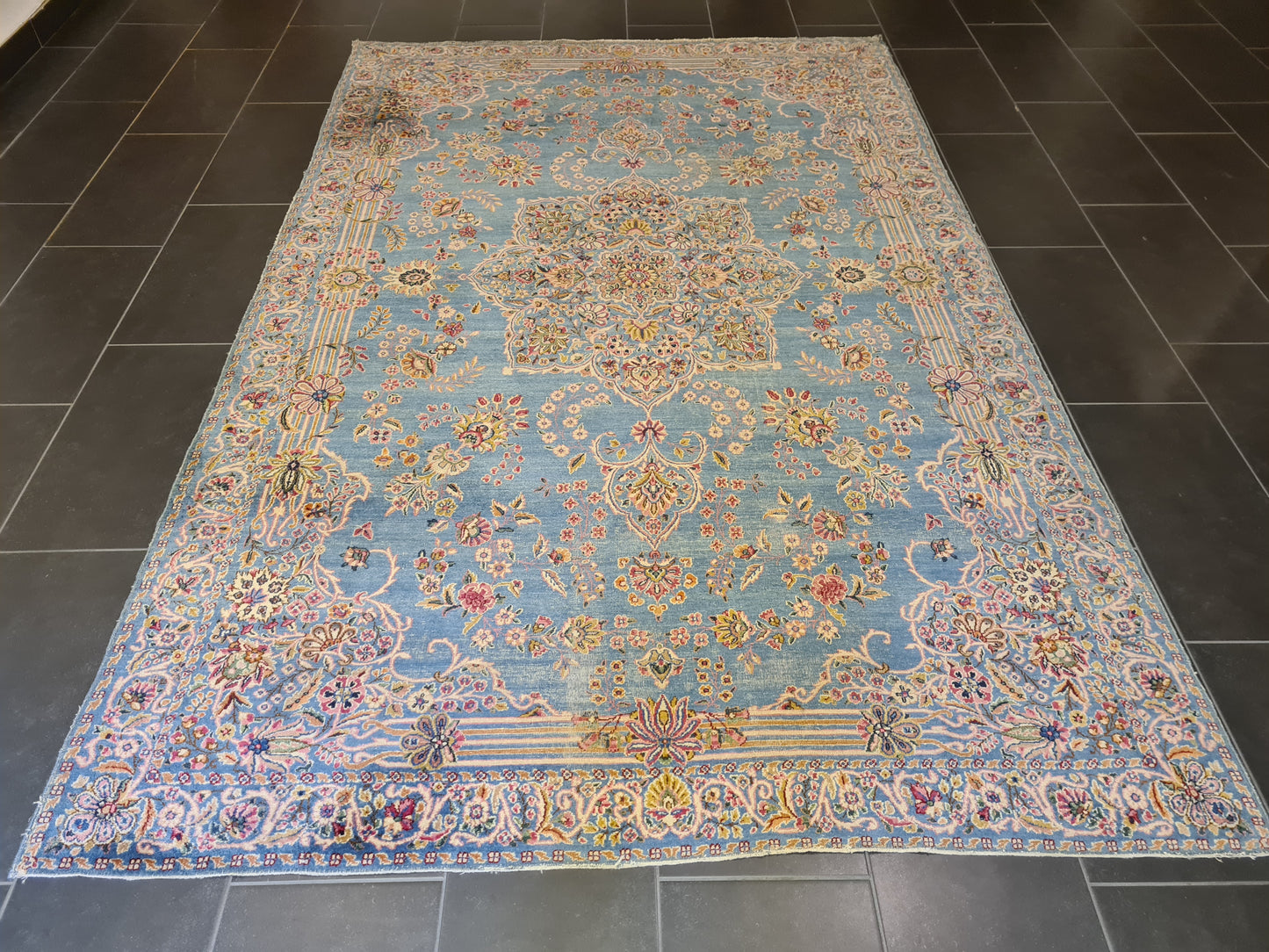 Königlicher Wertvoller Handgeknüpfter Perser Teppich Kirman Orientteppich Sammlerstück 286x181cm