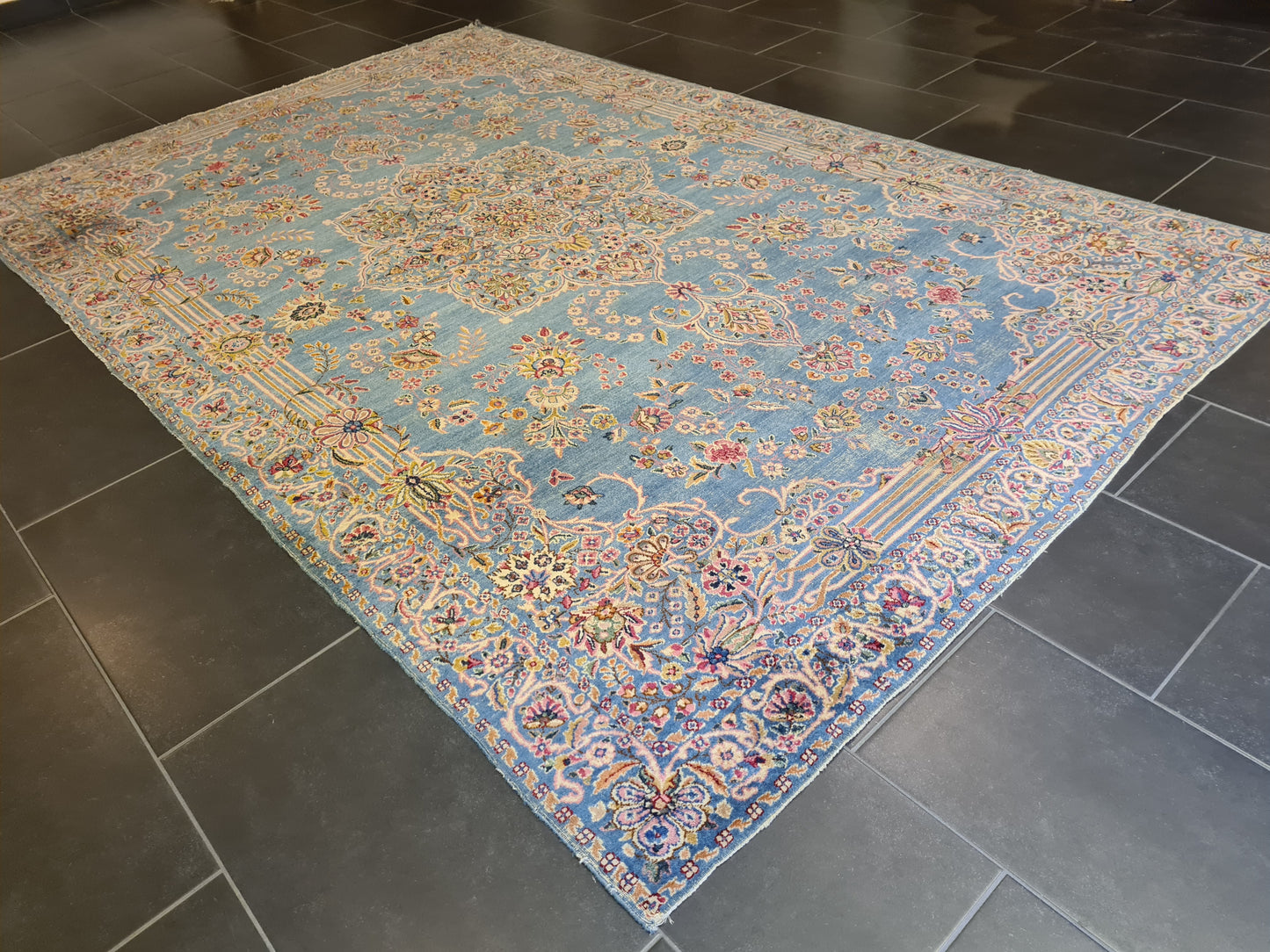 Königlicher Wertvoller Handgeknüpfter Perser Teppich Kirman Orientteppich Sammlerstück 286x181cm