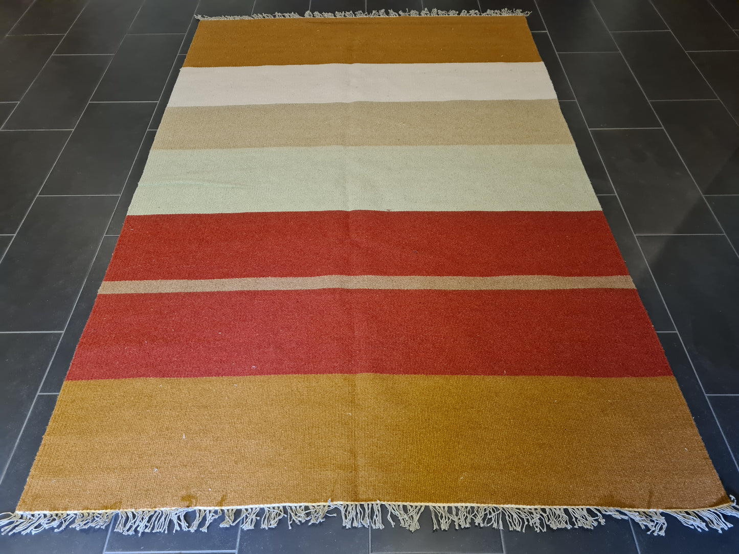 Dekorativer Moderner Handgeknüpfter Orientteppich Kelim 249x169cm