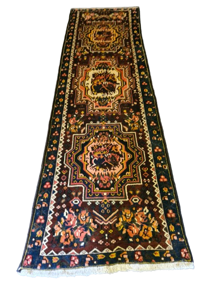 Antiker Dekorativer Handgeknüpfter Perser Teppich Bachtiar Orientteppich 340x105cm