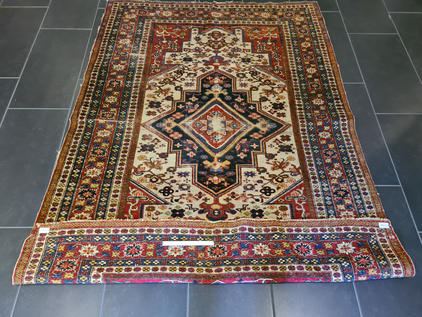 Antiker Feiner Handgeknüpfter Orientteppich Kasak Teppich Sammlerstück 195x142cm