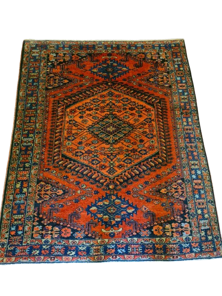 Antiker Feiner Handgeknüpfter Perser Teppich Heris Orientteppich 204x162cm