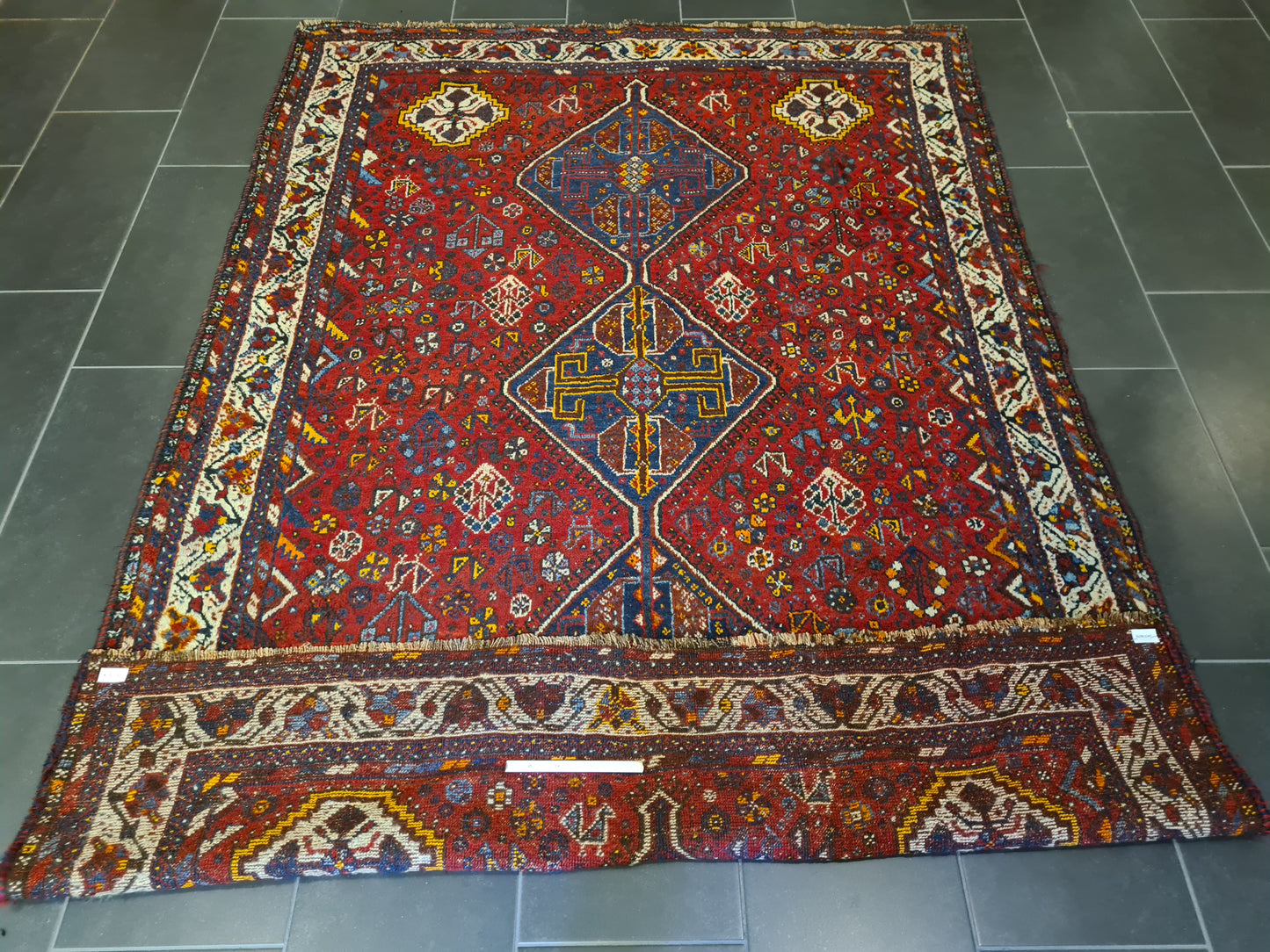 Antiker Handgeknüpfter Perser Teppich Gashgai Orientteppich 245x169cm