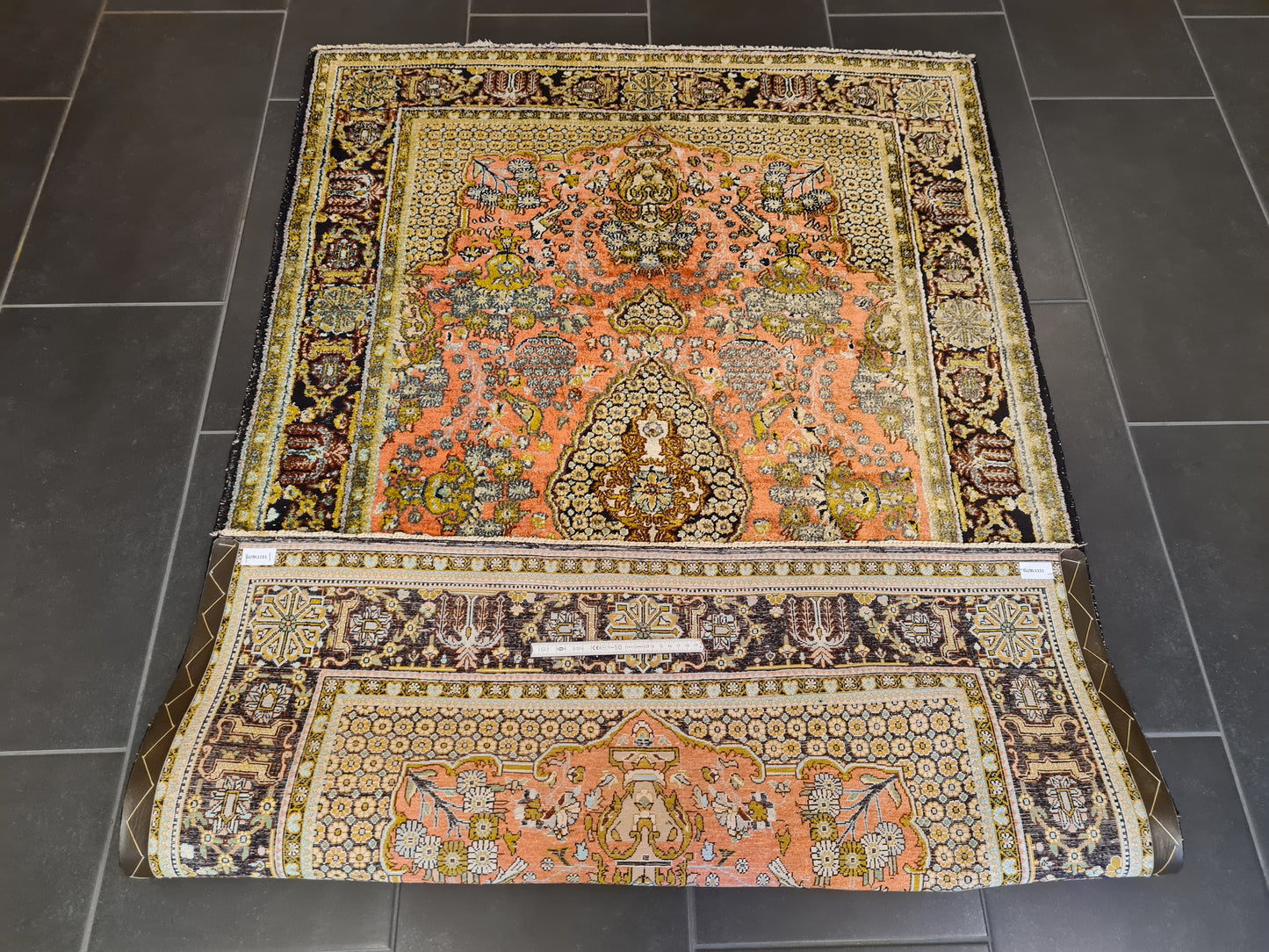 Wertvoller Feiner Handgeknüpfter Seiden Teppich Orientteppich Perser Teppich 170x95cm