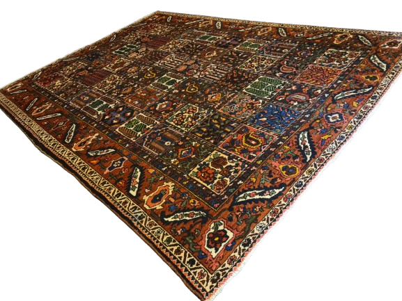 Antiker Feiner Handgeknüpfter Perser Teppich Bachtiar Orientteppich 365x275cm