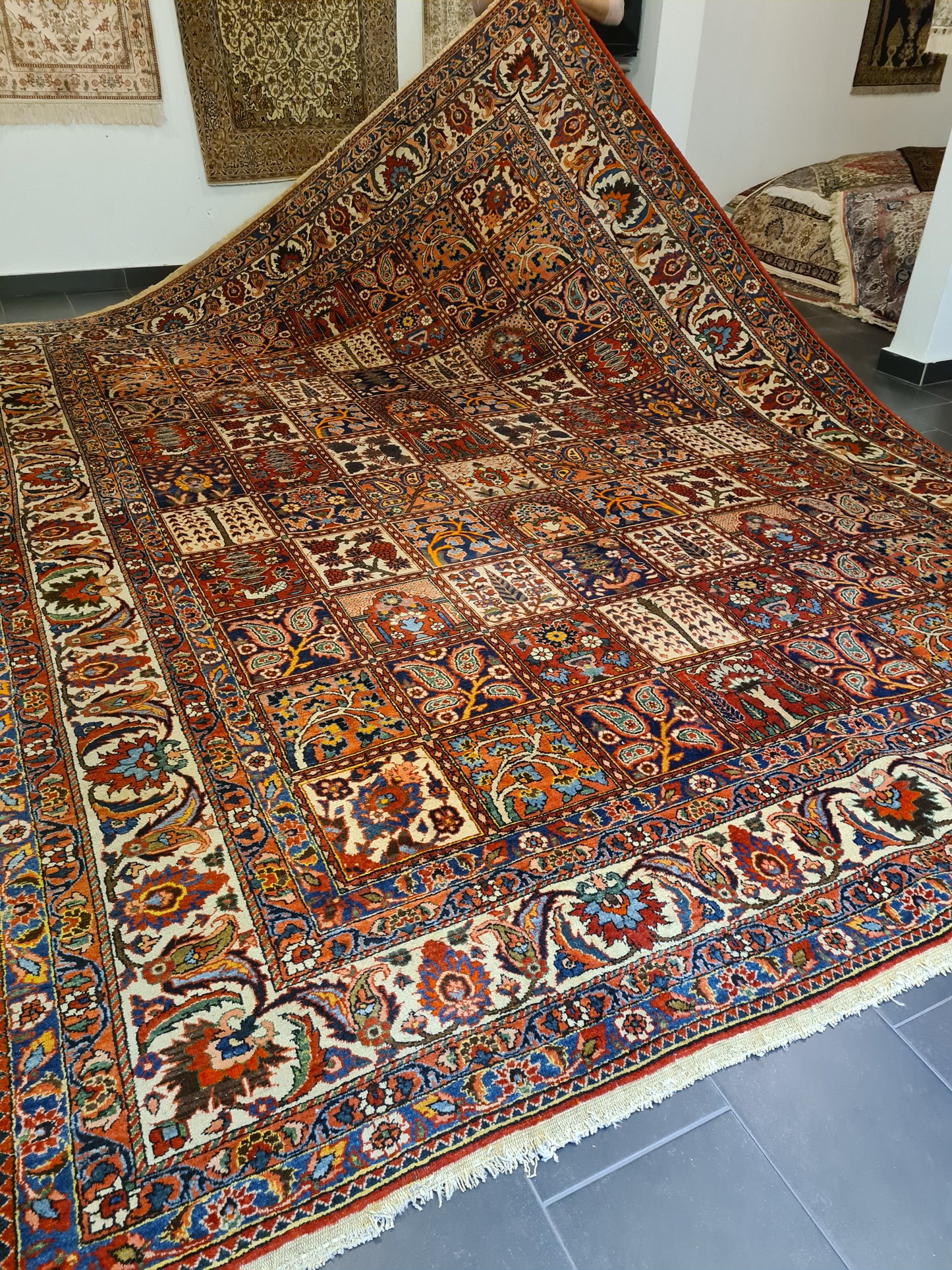 Antiker Feiner Handgeknüpfter Perser Teppich Bachtiar Orientteppich 420x320cm