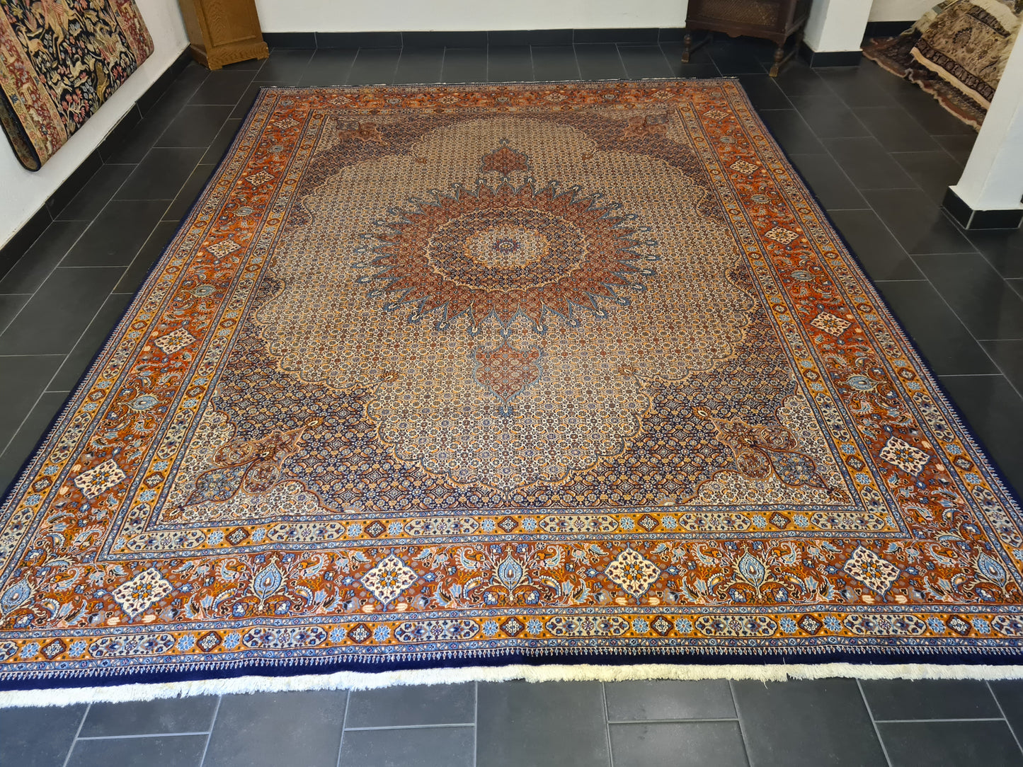 Königlicher Handgeknüpfter Perser Teppich Orientteppich Moud 400x300cm