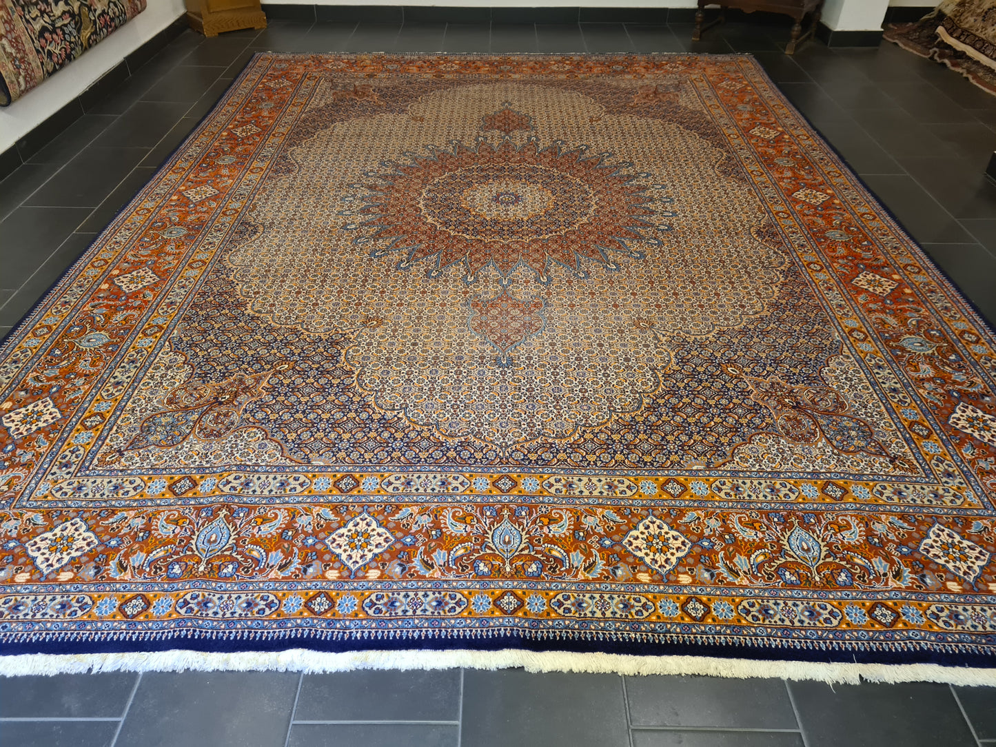 Königlicher Handgeknüpfter Perser Teppich Orientteppich Moud 400x300cm