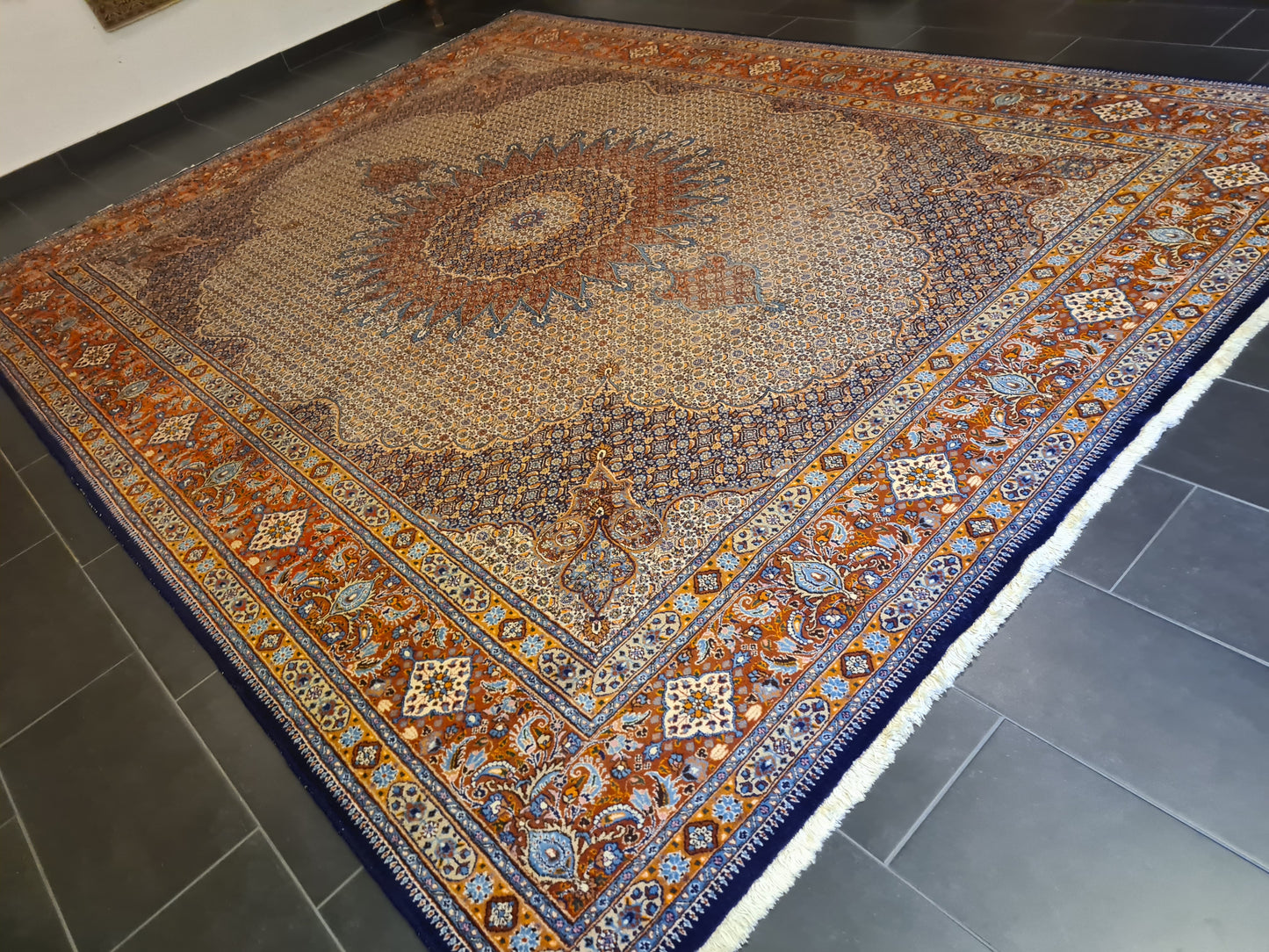 Königlicher Handgeknüpfter Perser Teppich Orientteppich Moud 400x300cm