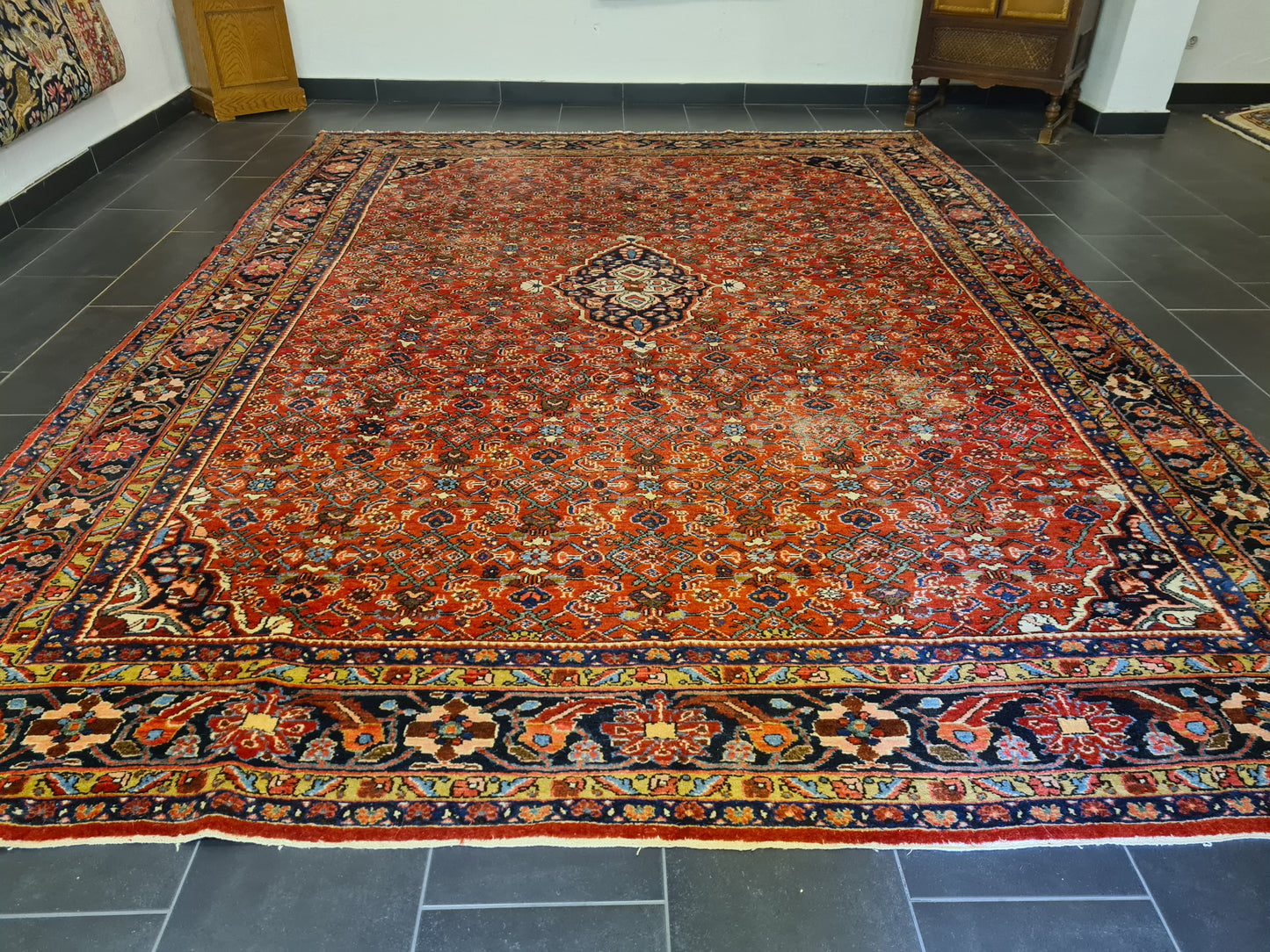 Antiker Handgeknüpfter Perser Teppich Sarough Mahal Orientteppich Sammlerstück 360x270cm