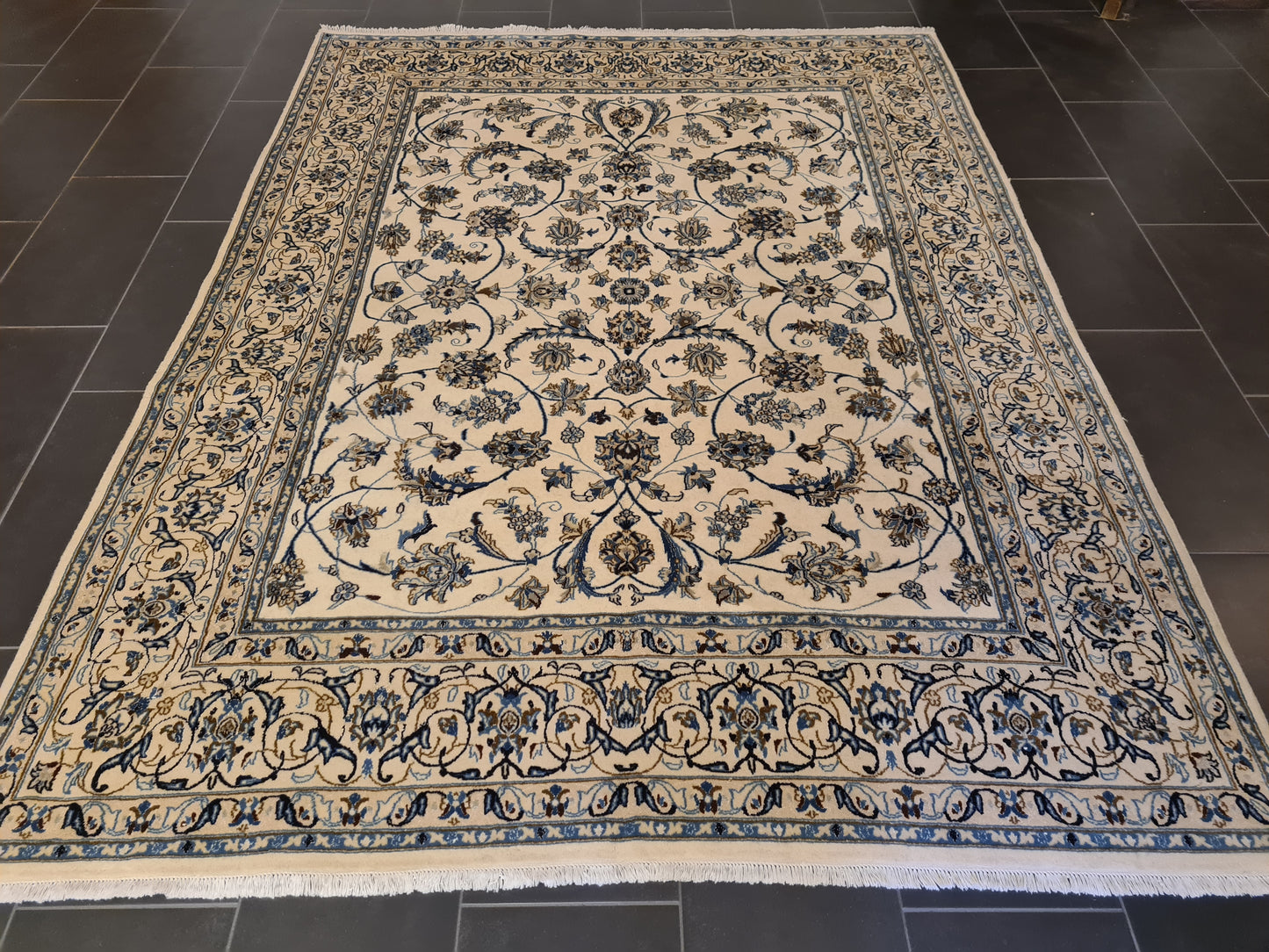 Hochwertiger Handgeknüpfter Perser Teppich Nain Orientteppich 265x200cm