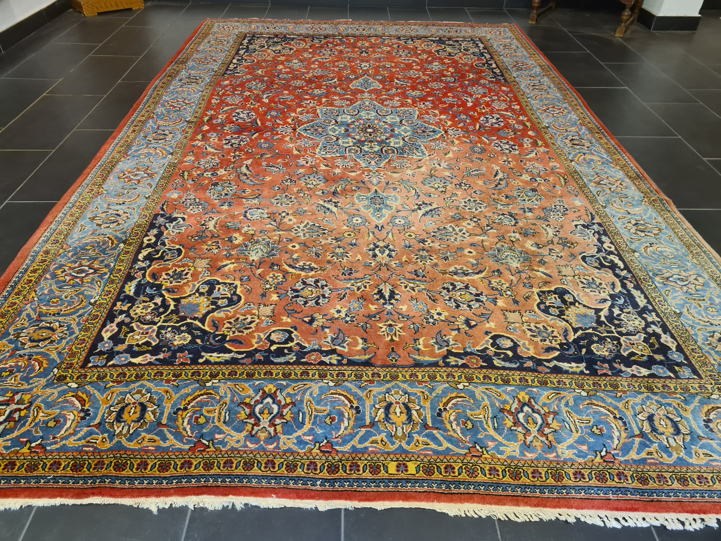 Königlicher Feiner Handgeknüpfter Perser Teppich Orientteppich Sarough 352x222cm