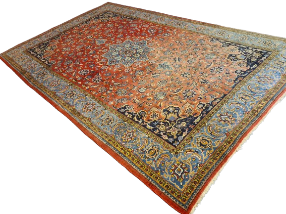 Königlicher Feiner Handgeknüpfter Perser Teppich Orientteppich Sarough 352x222cm