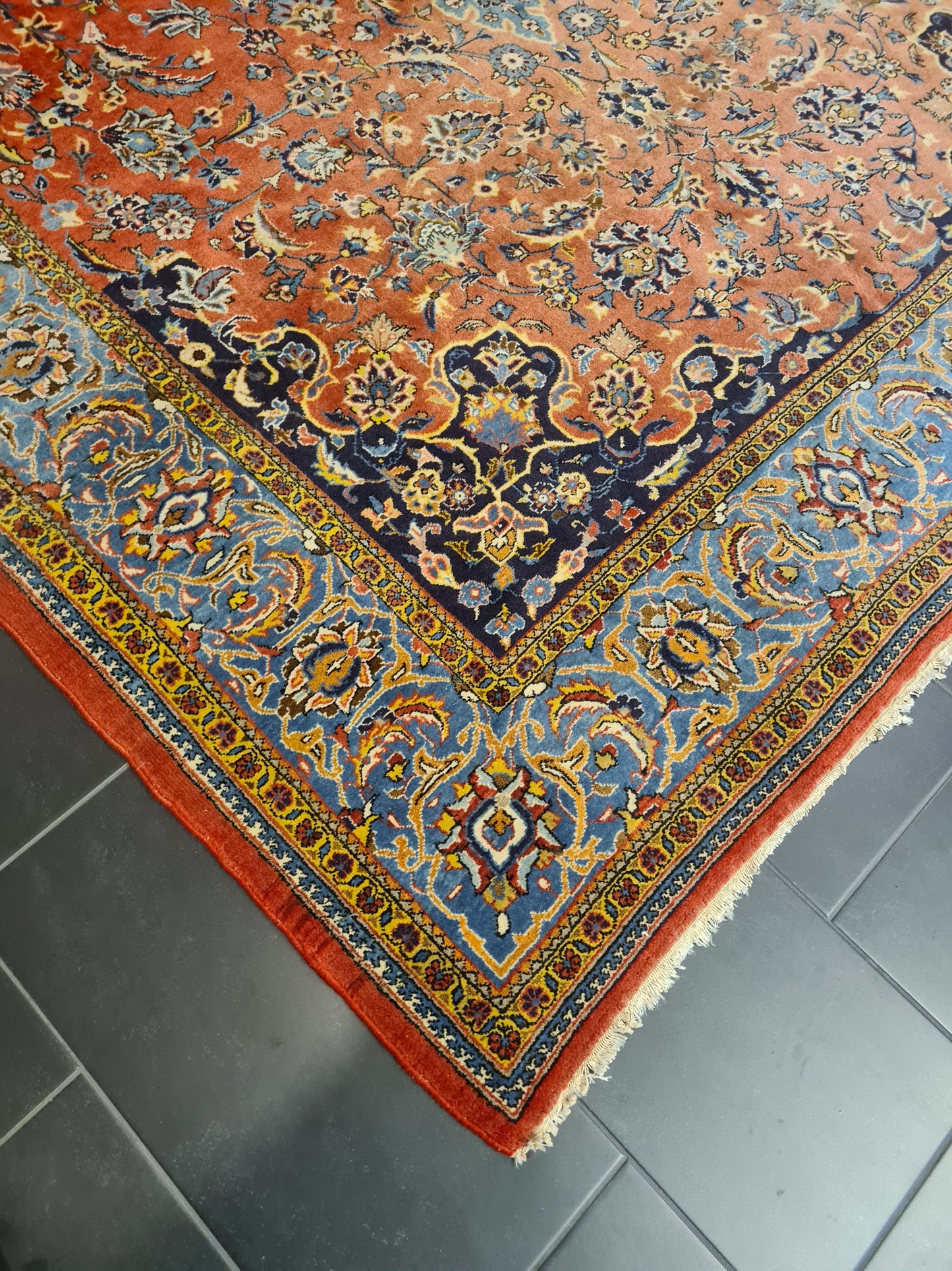 Königlicher Feiner Handgeknüpfter Perser Teppich Orientteppich Sarough 352x222cm