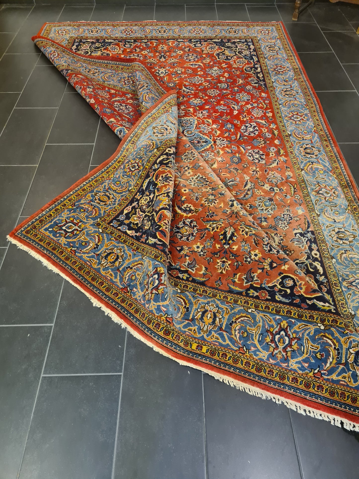 Königlicher Feiner Handgeknüpfter Perser Teppich Orientteppich Sarough 352x222cm