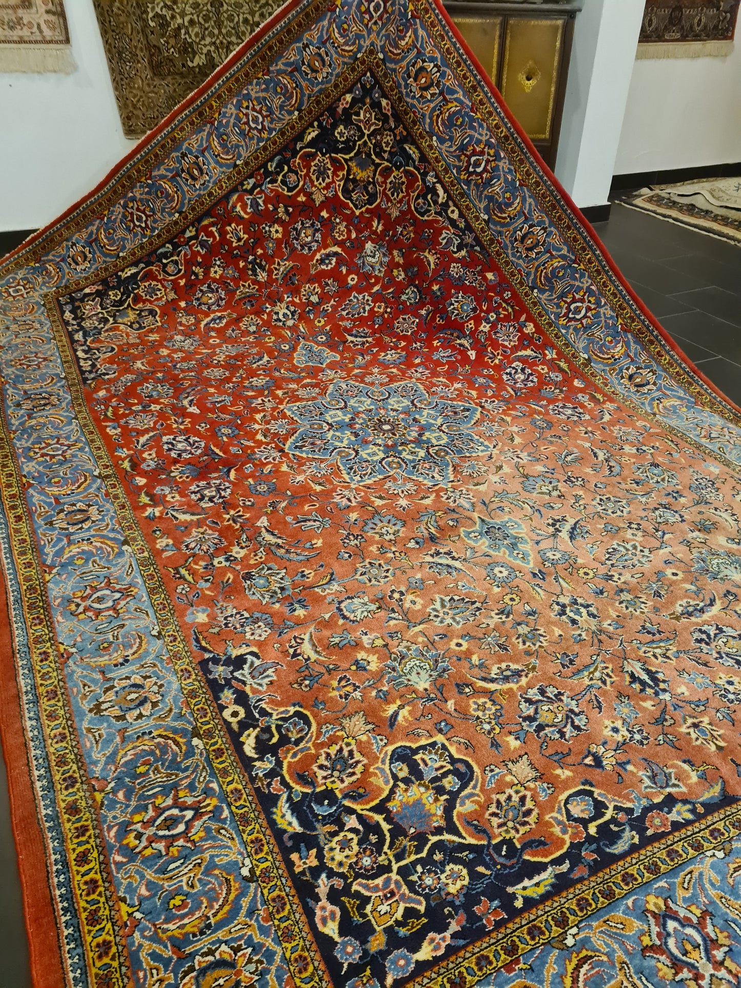 Königlicher Feiner Handgeknüpfter Perser Teppich Orientteppich Sarough 352x222cm