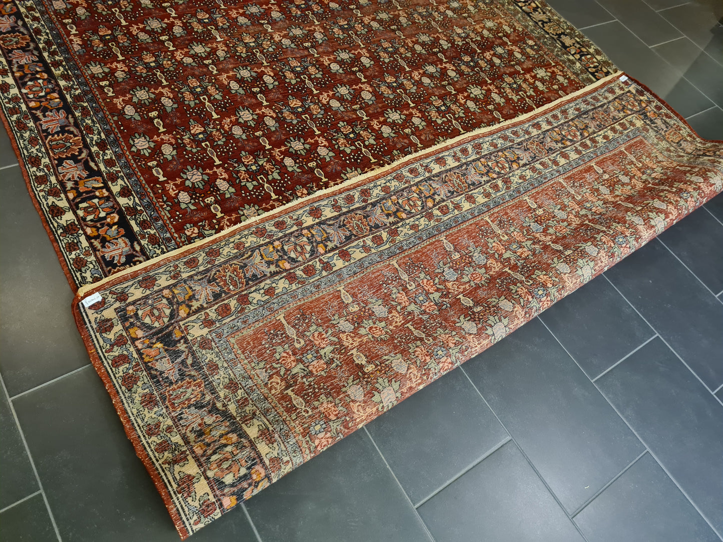 Antiker  Feiner Handgeknüpfter Teppich Bidjar Orientteppich 340x223cm