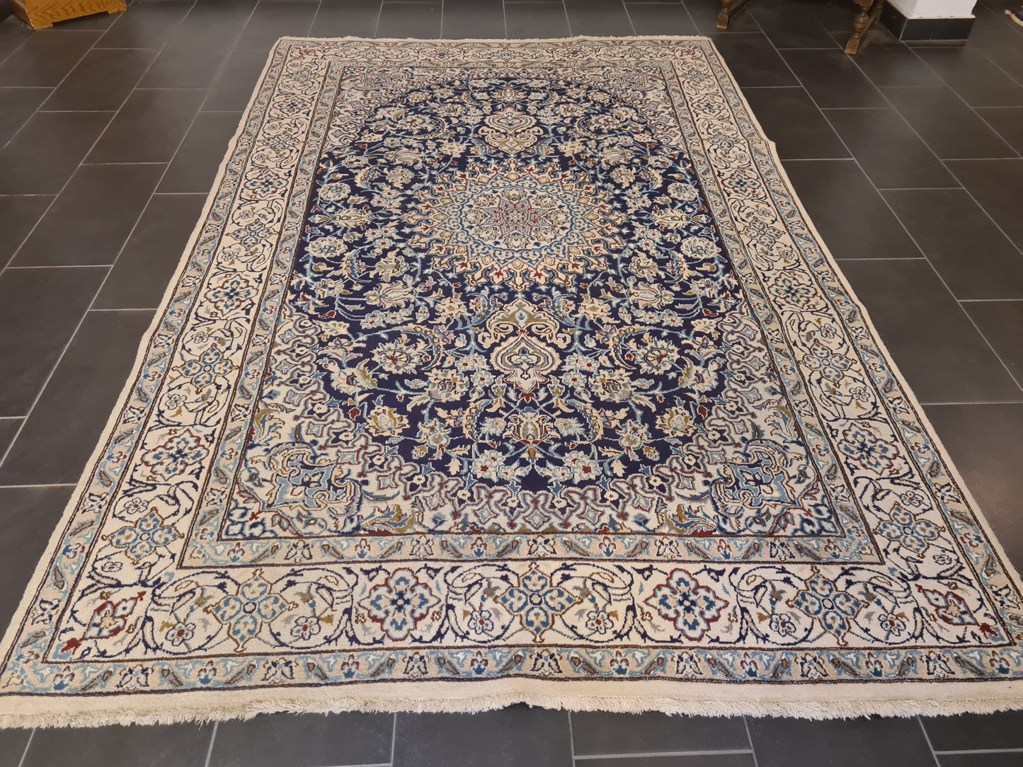 Handgeknüpfter Teppich Perser Nain Orientteppich 302x194cm