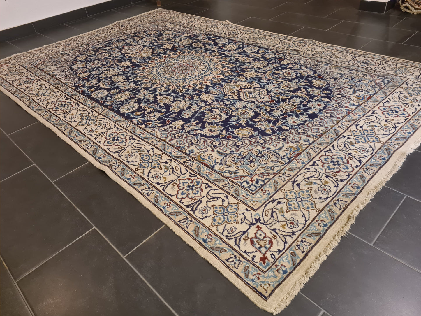 Handgeknüpfter Teppich Perser Nain Orientteppich 302x194cm