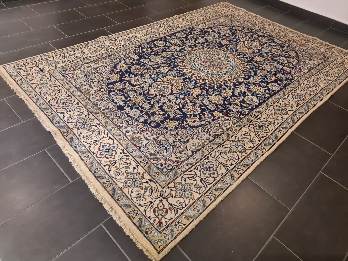 Handgeknüpfter Teppich Perser Nain Orientteppich 302x194cm