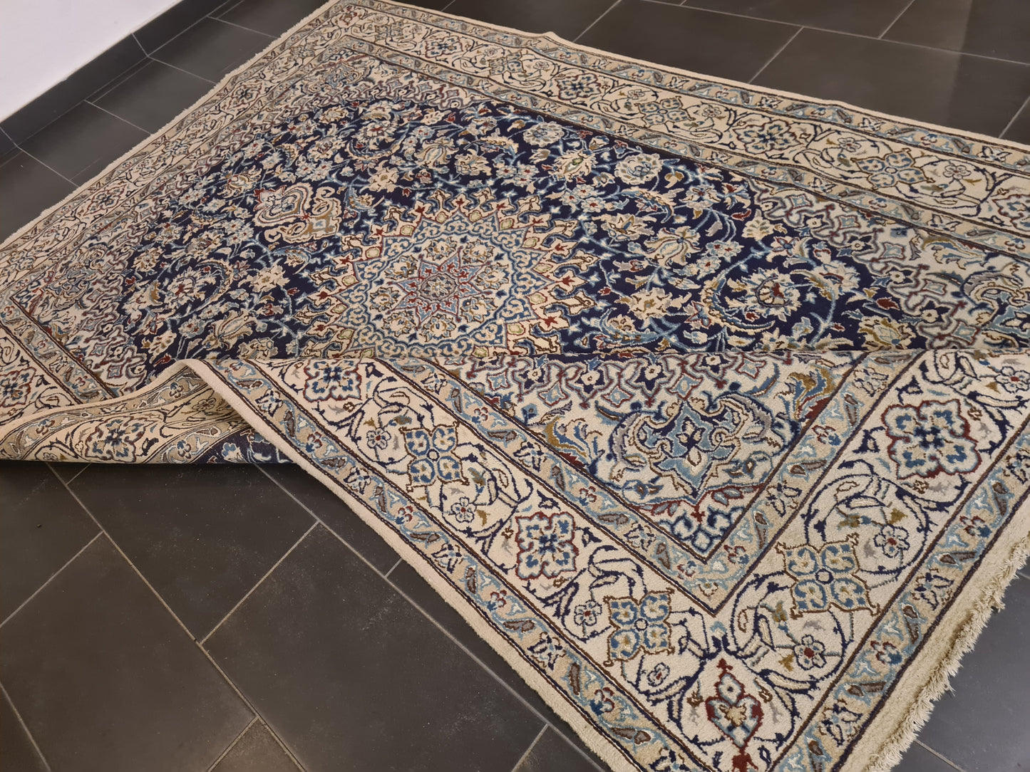 Handgeknüpfter Teppich Perser Nain Orientteppich 302x194cm