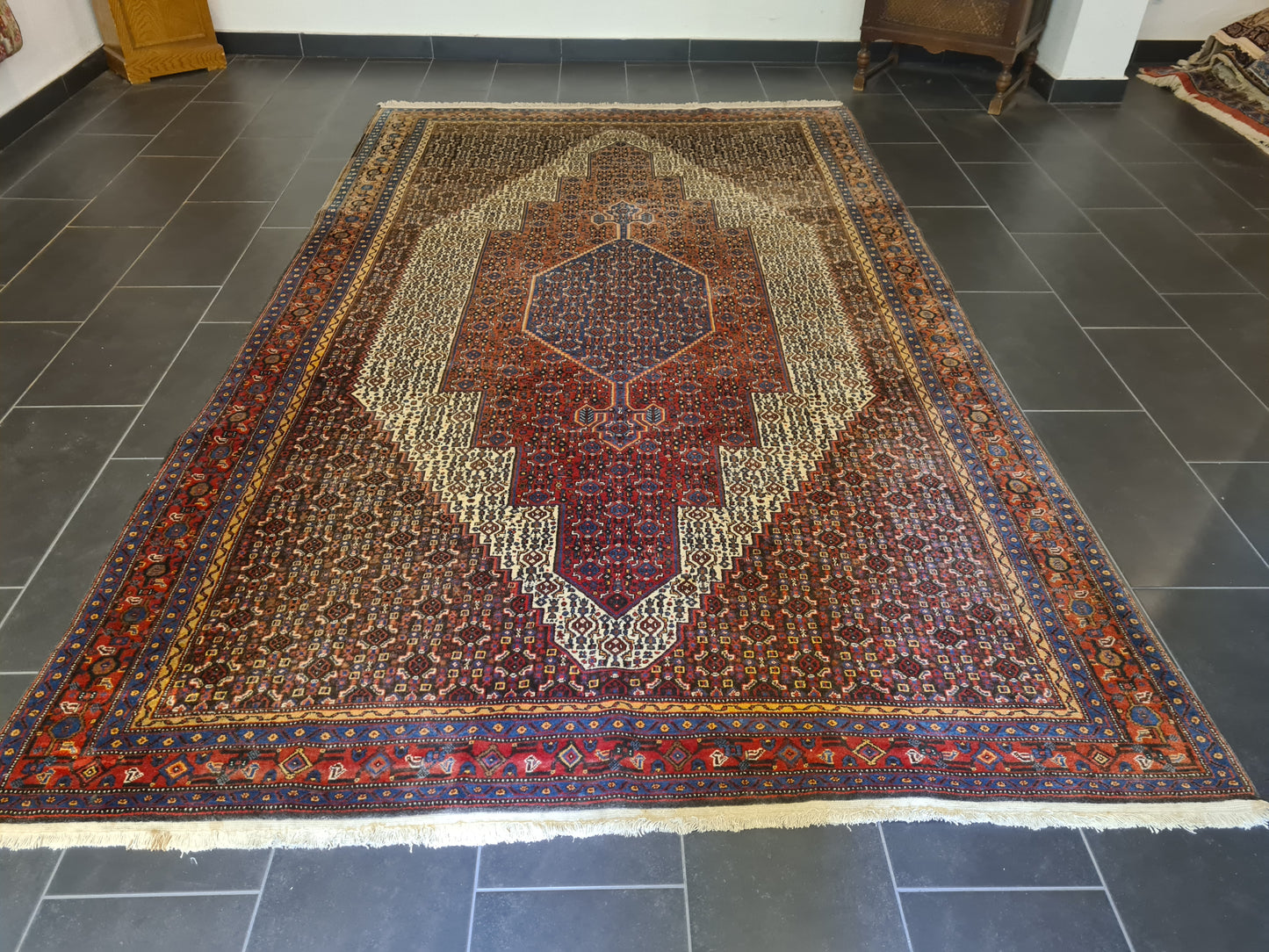 Antiker  Handgeknüpfter Teppich Senneh Bidjar Orientteppich 330x200cm