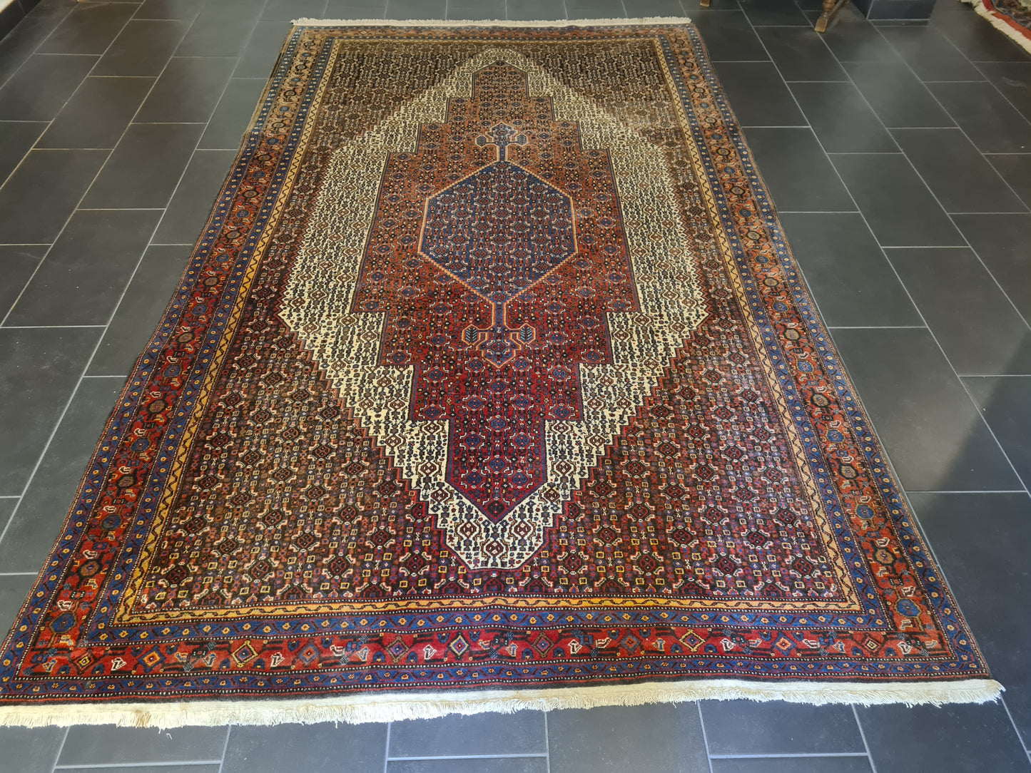 Antiker  Handgeknüpfter Teppich Senneh Bidjar Orientteppich 330x200cm