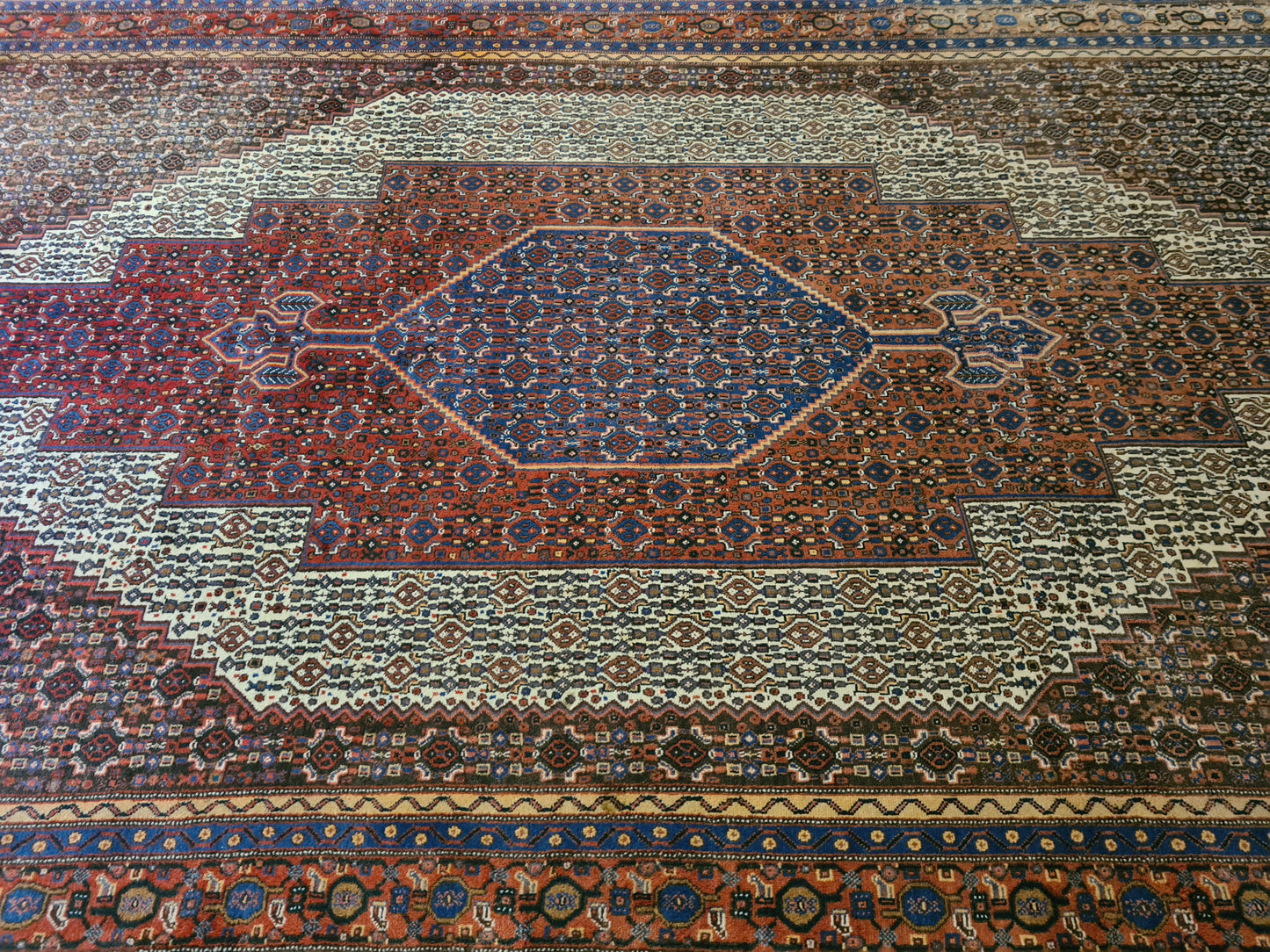 Antiker  Handgeknüpfter Teppich Senneh Bidjar Orientteppich 330x200cm