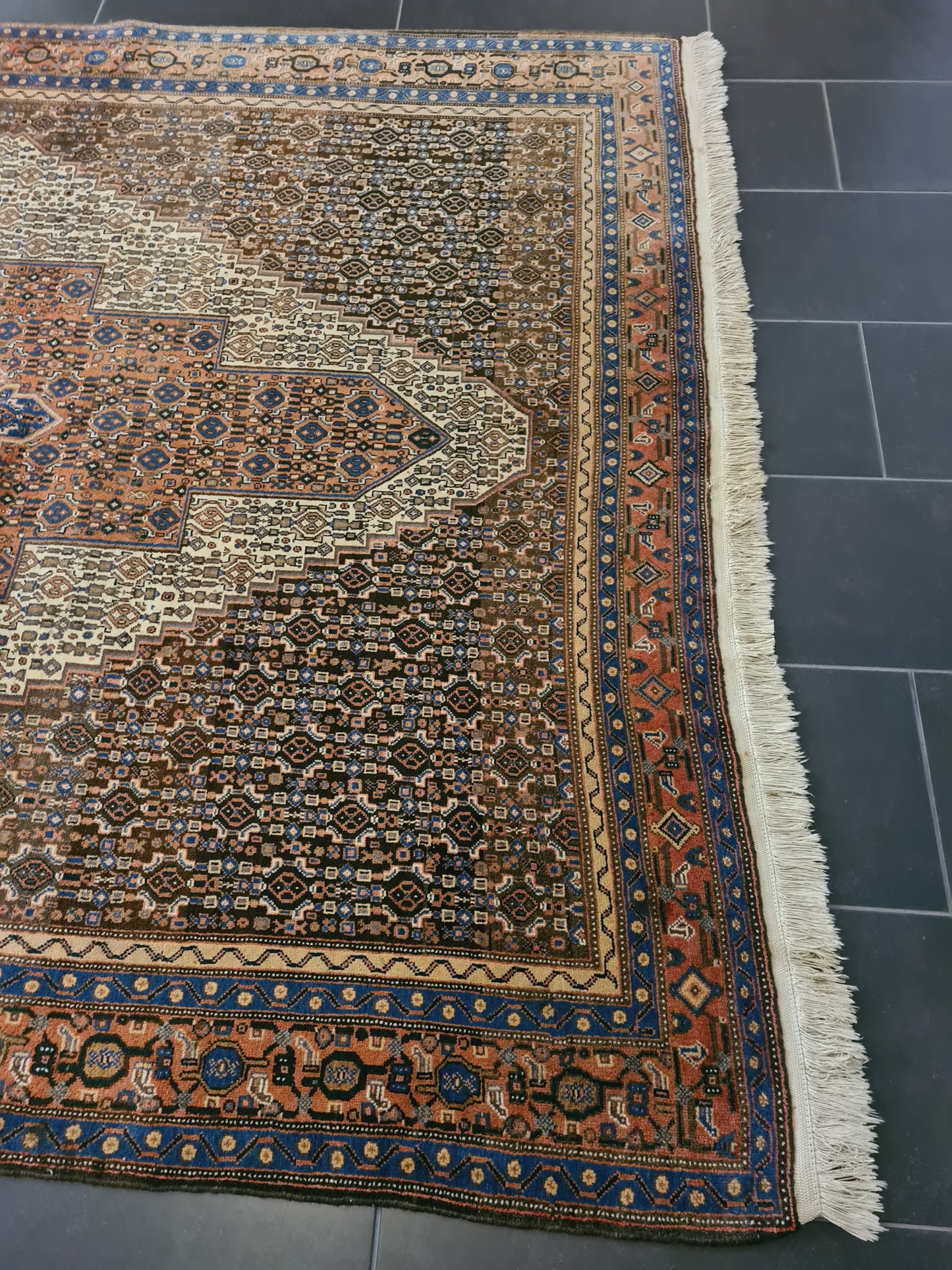 Antiker  Handgeknüpfter Teppich Senneh Bidjar Orientteppich 330x200cm