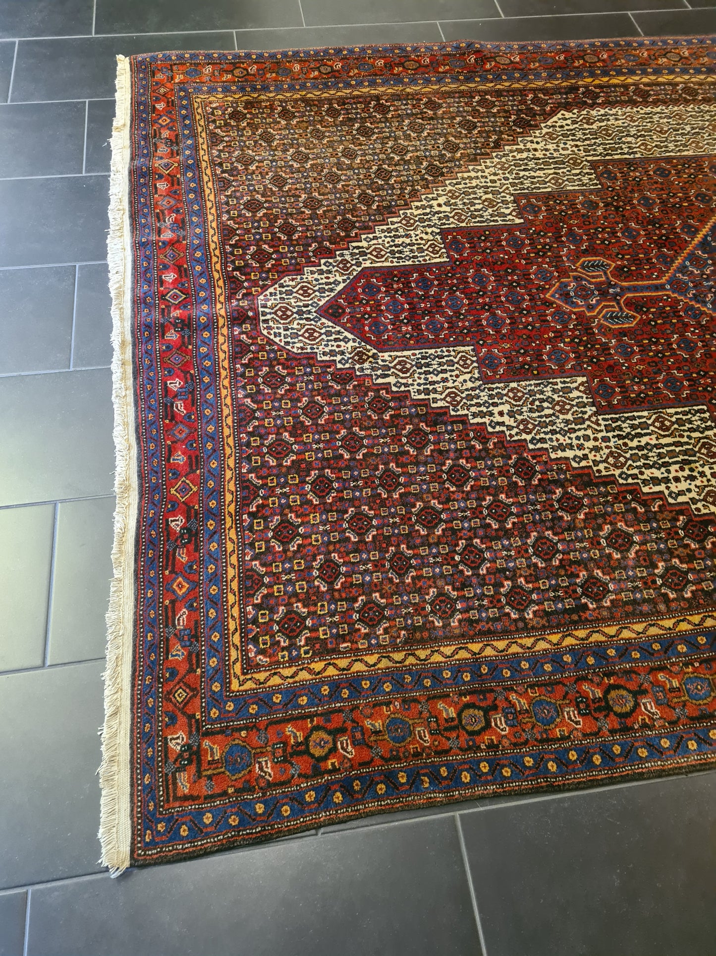 Antiker  Handgeknüpfter Teppich Senneh Bidjar Orientteppich 330x200cm