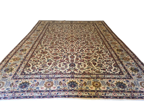 Prachtvoller Handgeknüpfter Perser Teppich Keshan Orientteppich 411x301cm