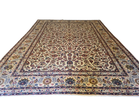 Prachtvoller Handgeknüpfter Perser Teppich Keshan Orientteppich 411x301cm